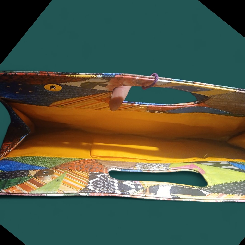 Source Unknown Multicolor Patchwork Satchel - image 2